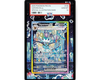 Vaporeon ex 149/131  - PSA Size Graded Card Case Extended Artwork Display with GradeGuardian Protection
