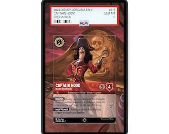 Captain Hook - Master Swordsman (Enchanted) Chapter 3 - PSA CSG AGS Graded Card Case Extended Artwork Display with GradeGuardian Protection