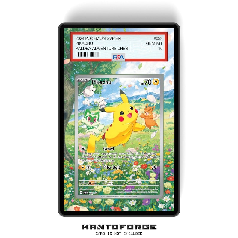 Pikachu SVP 088 - PSA Size Graded Card Case Extended Artwork Display with GradeGuardian Protection image 1