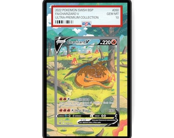 Charizard V SWSH260 - PSA Size Graded Card Case Extended Artwork Display with GradeGuardian Protection