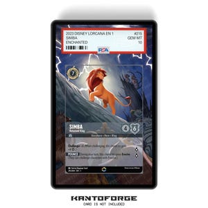 Simba - Returned King (Enchanted) Chapter 1 - PSA CSG AGS-kaarthouder met gegradeerde kaart, uitgebreid artwork-display met GradeGuardian-bescherming