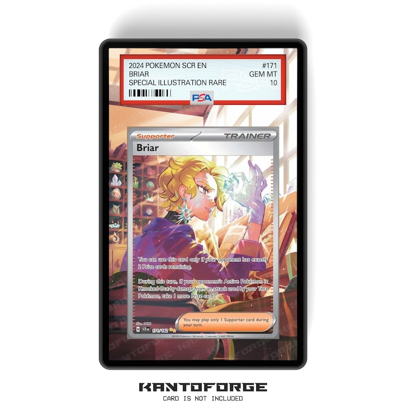 Briar 171/142 - PSA Size Graded Card Case Extended Artwork Display with GradeGuardian Protection image 1