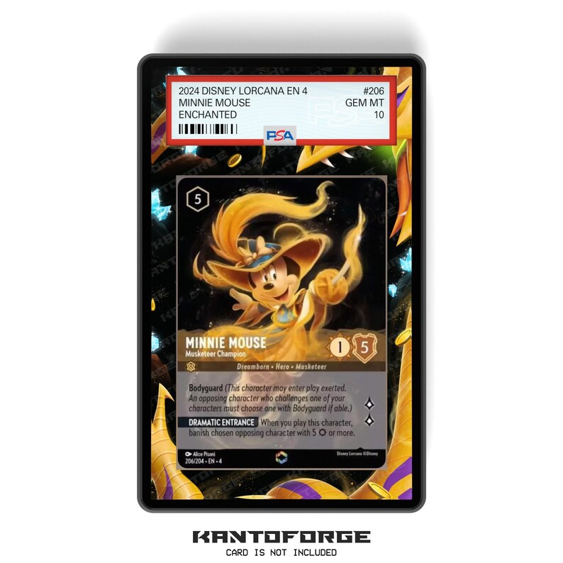 Minnie Mouse - Musketeer Champion (Enchanted) Chapter 4 - PSA CSG AGS Graded Card Case Extended Artwork Display with GradeGuardian image 1
