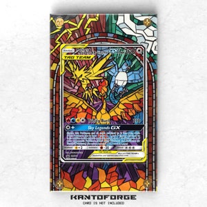 Vitrina de exposición de ilustraciones ampliadas de Pokémon GX SM210 de Moltres, Zapdos y Articuno