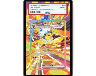 Jolteon ex 153/131 - PSA Size Graded Card Case erweitertes Artwork Display mit GradeGuardian Schutz