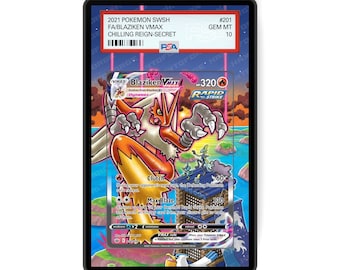 Blaziken VMAX 201/198 - Étui pour cartes gradué au format PSA avec affichage d'illustrations étendu avec protection GradeGuardian
