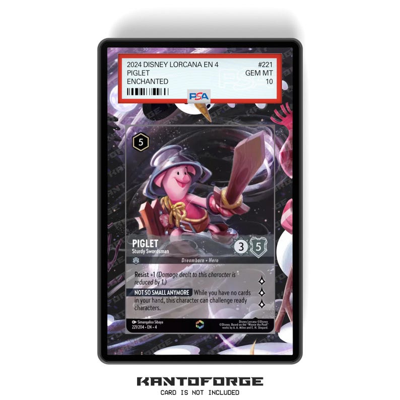 Piglet - Sturdy Swordsman (Enchanted) Chapter 4 - PSA CSG AGS Graded Card Case Extended Artwork Display with GradeGuardian Protection image 1