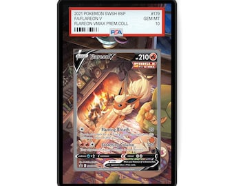 Flareon V SWSH179 - PSA Size Graded Card Case Extended Artwork Display with GradeGuardian Protection