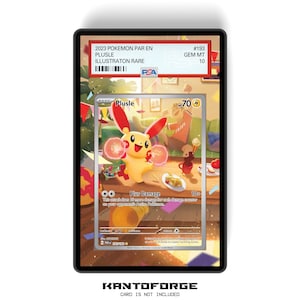 Plusle 193/182 - PSAサイズグレードカードケース拡張アートワークディスプレイ、GradeGuardian保護付き