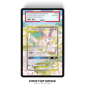 サーナイト＆ニンフィア GX 205/214 - PSAサイズ グレーディングカードケース 拡張アートワークディスプレイ グレードガーディアン保護付き