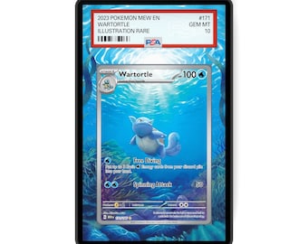 Wartortle 171/165 - PSA Size Graded Card Case Extended Artwork Display with GradeGuardian Protection