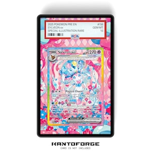 Sylveon ex 156/131 - Espositore per opere d'arte esteso con custodia per biglietti da visita graduata in formato PSA con protezione GradeGuardian