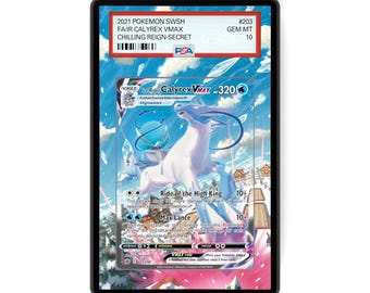 Ice Rider Calyrex VMAX 203/198 - PSA Size Graded Card Case Extended Artwork Display with GradeGuardian Protection