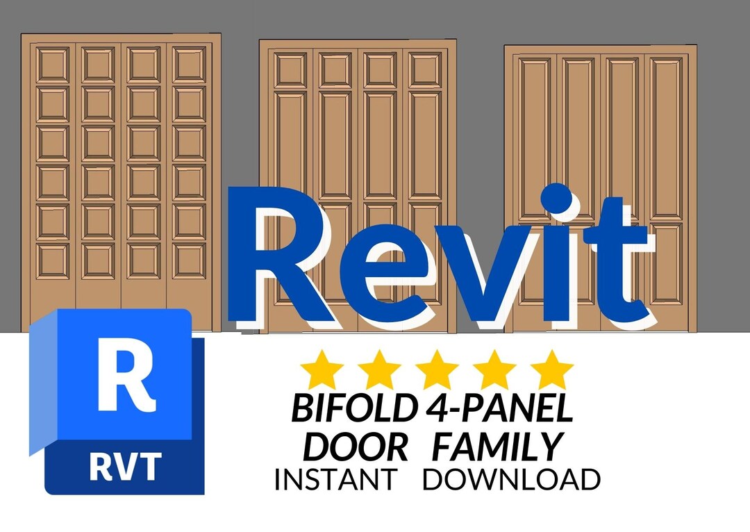 Revit Bifold 4panel Door Family 3 Different Panels. 3D Etsy
