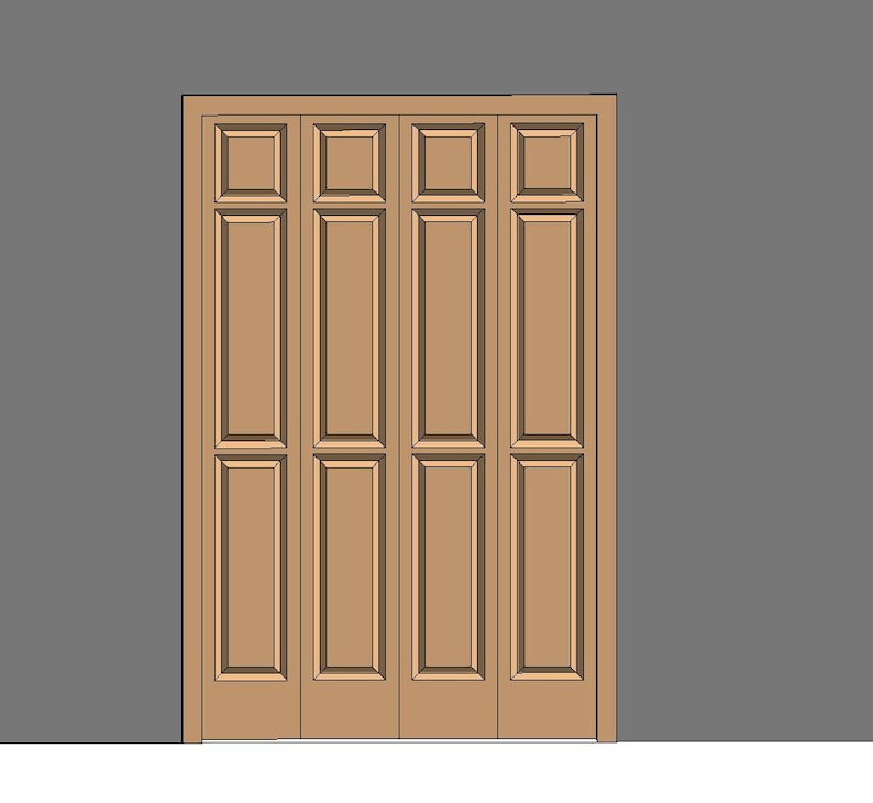 Revit Bifold 4panel Door Family 3 Different Panels. 3D Etsy