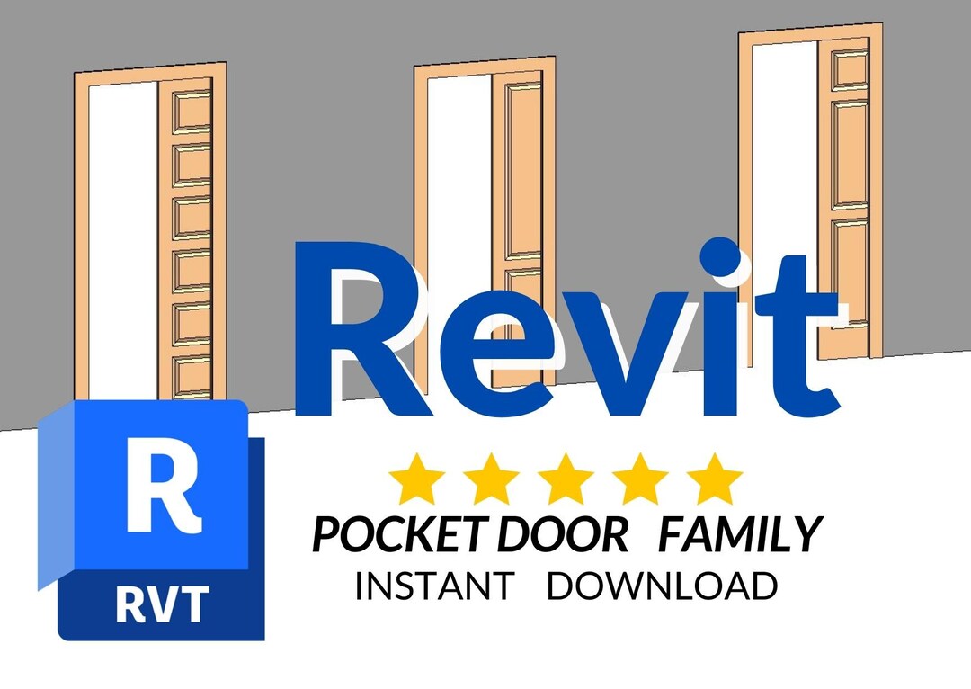Revit Pocket Door Family 3 Different Panels. 3D Model Etsy
