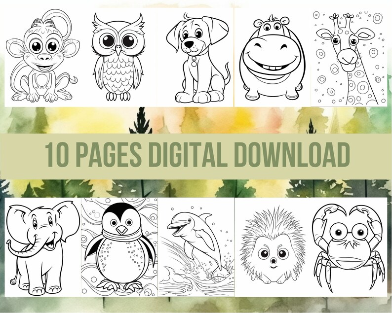 10 Simple Animal Coloring Pages for Young Artists: Unleash Their Creativity