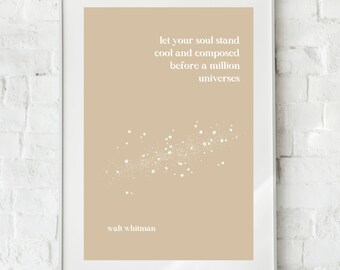 Walt Whitman Inspirational Quote | Digital Wall Art Print | Modern Neutral Minimalist Apartment Home Office Decor Gallery Wall Decor