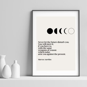 Marcus Aurelius Meditations Stoic Mindfulness Quote | Digital Wall Art Print | Modern Minimalist Neutral Apartment Home Office Gallery Decor