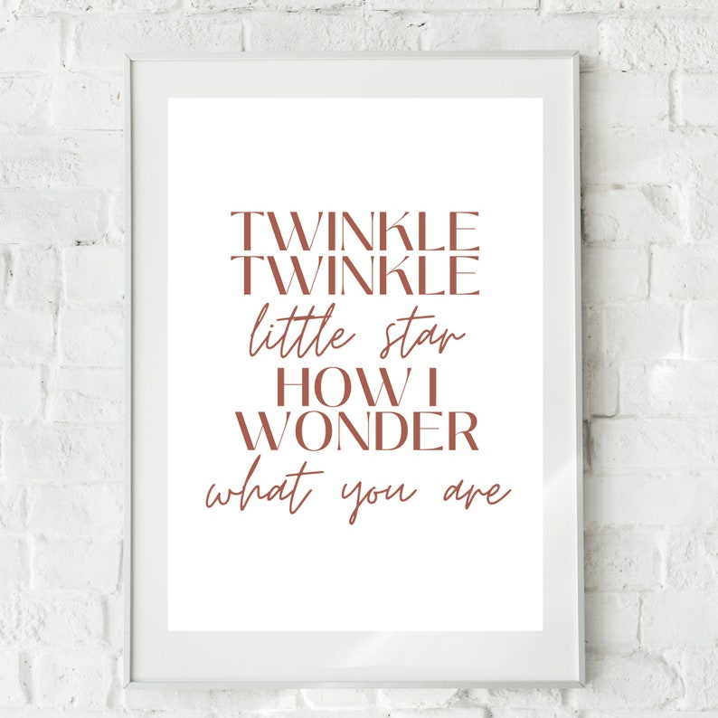 Set of 2 Nursery Rhymes Twinkle Little Star Digital Wall Art - Etsy