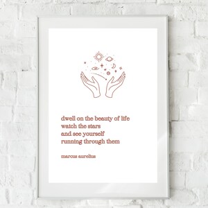 Marcus Aurelius Meditations Stoic Mindfulness Quote | Digital Wall Art Print | Modern Minimalist Neutral Apartment Home Office Gallery Decor