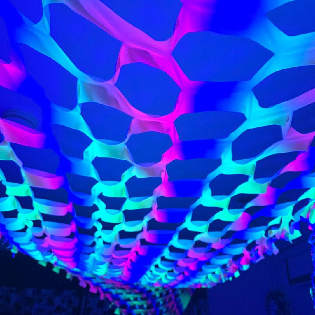 UV Neon Rainbow Camo Netting, Glow in the Dark, Uv Camouflage Net ...