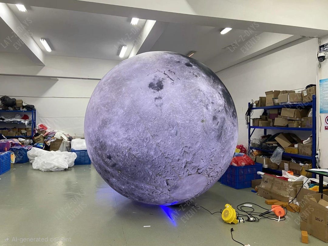 Led Inflatable Space Themed Moon Ceiling Hanging Party Décor, Sensory ...