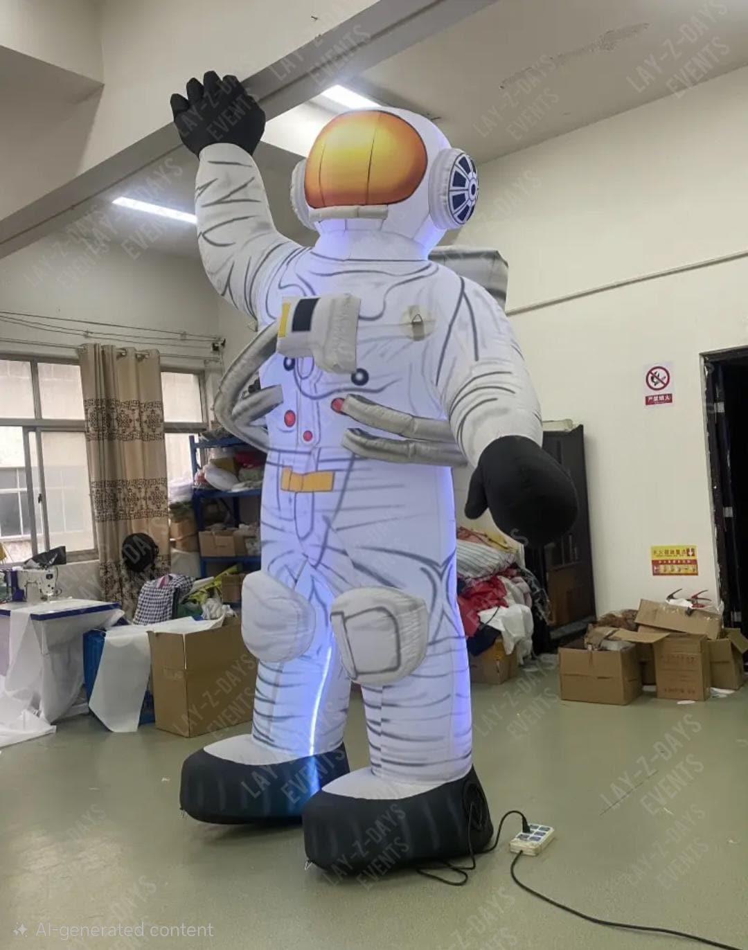 Inflatable Astronaut With LED Lights & Blower | Giant Space Theme Party ...