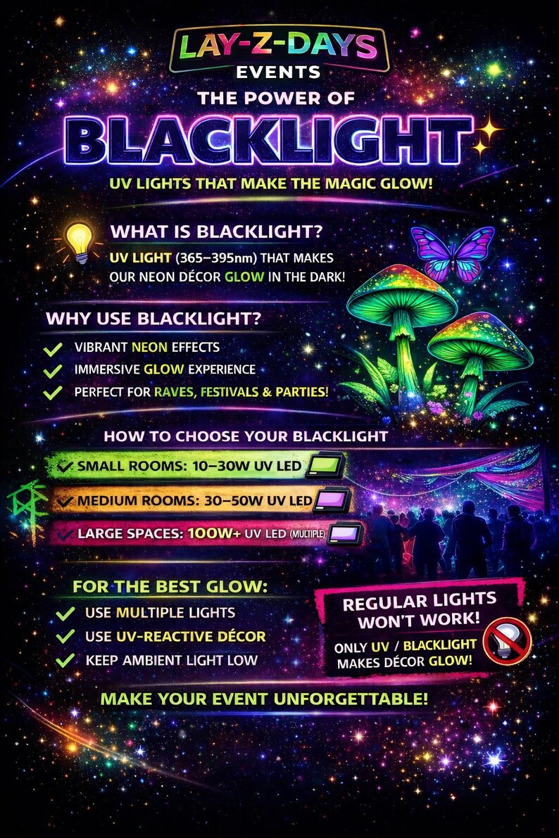 Uv Rave Party 3 Pack UV Reactive Stretch Webbing, Rave, Neon Party Decor, Event ...