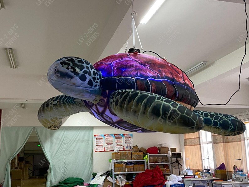 Turtle Light Up Shell Giant 2.5metre Led Inflatable Turtle, Colour Changing, Sea Life Event ...