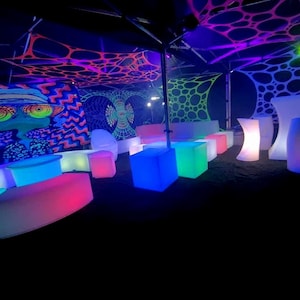 X6 UV Neon Festival stretch party decoration, Webbing, tapestry, festival decor, stage, decor, ceiling canopy, psytrance, cover large area