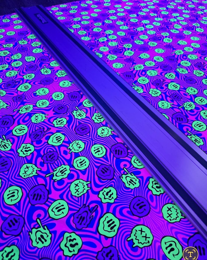 Fabric Rave UV Reactive Happy Face Spandex Fabric, Rave Neon Print - Etsy
