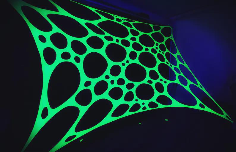 Ceiling Rave 4 Pack UV Reactive Stretchy Lycra Webbing, Blacklight Party Neon ...