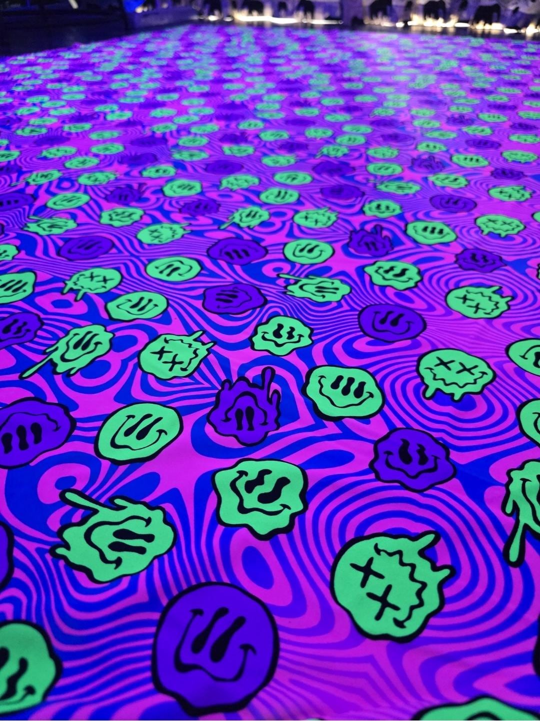 Fabric Rave UV Reactive Happy Face Spandex Fabric, Rave Neon Print - Etsy