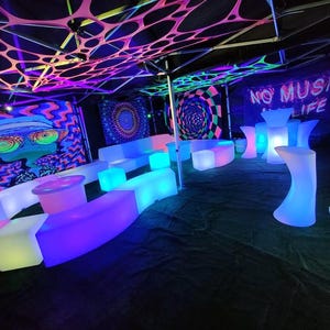 UV Pink & Yellow 2 pack event décor, Lycra tapestry trippy, neon webbing, Uv Wall Hanging,  Birthdays, Festivals, Raves, Sensory 2x1.5metre