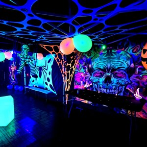 Rave Decoration Ceiling UV White Glowing Web, Ceiling Canopy, Uv Event Décor, Tapestry ...