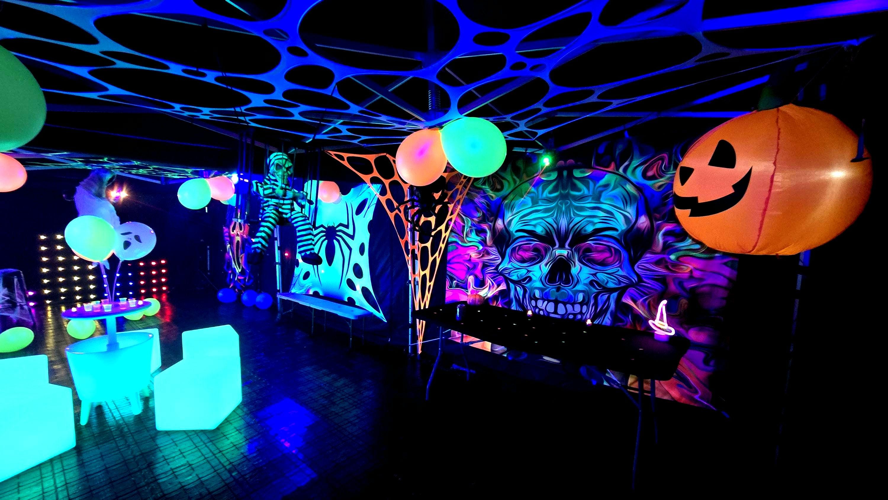 Wub Rave UV Glowing Lycra Web, Rave Blacklight Party Decor, Blacklight Canopy ...