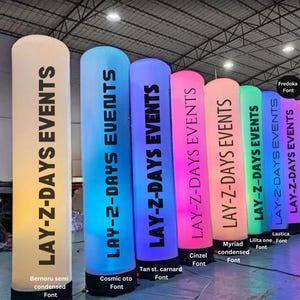 led inflatable Tube, personalised light up event decoration, business advertising, event decor