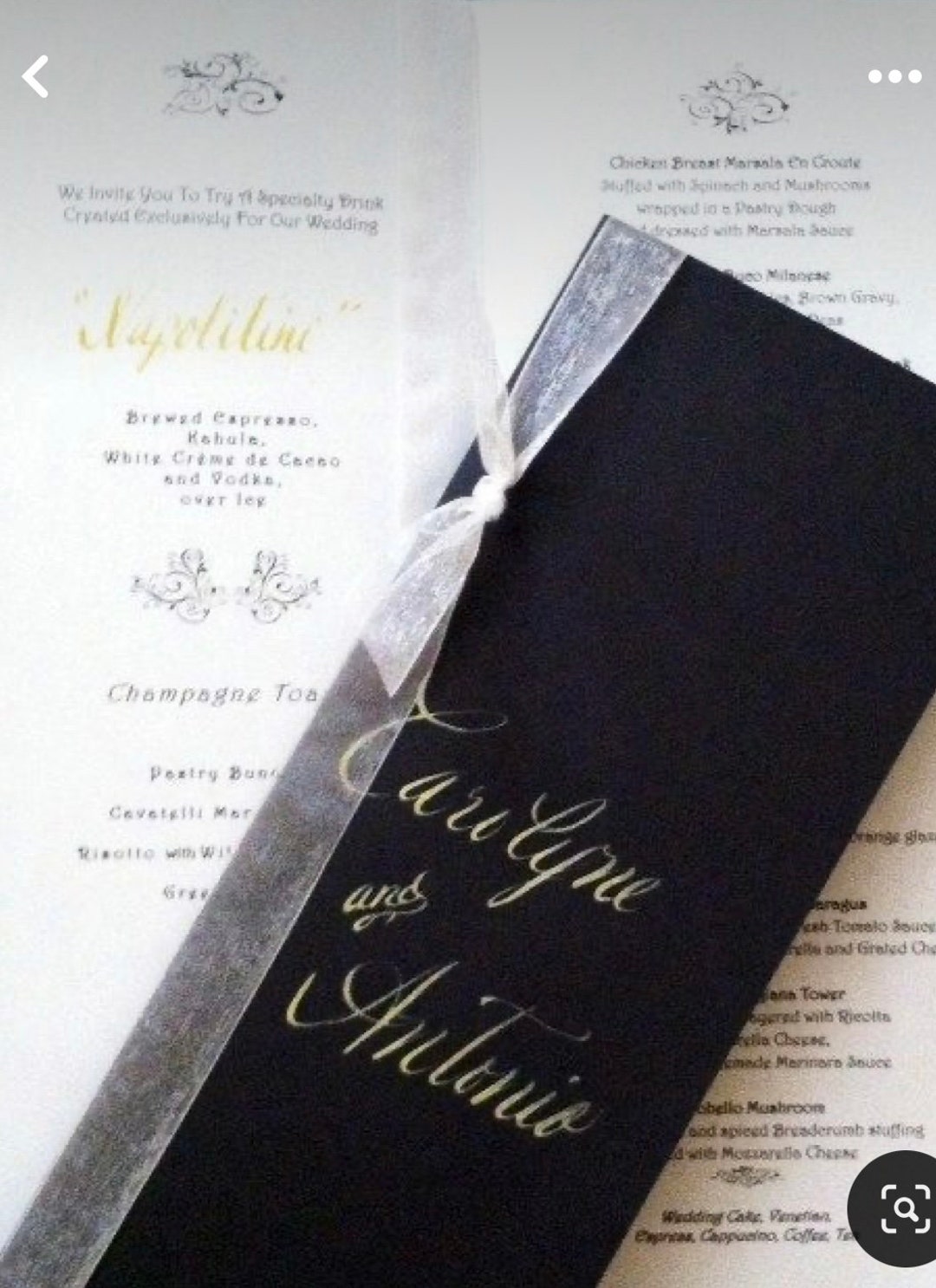 Calligraphy Menus and Place Mats Etsy