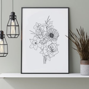 CUSTOM Family Birth Flowers/ Custom Birth Month Flower / Design/ Birth Flowers  Tattoo / Print / Mother&#39;s Day Gift / Digital / tattoo design
