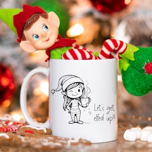 Let's Get Elfed Up Kubek, Wigilia, Pomysł na prezent świąteczny, Kubek komediowy, Okres świąteczny, Głupi Elf, Wesołych Świąt, Słodziak z alkoholem, Humor