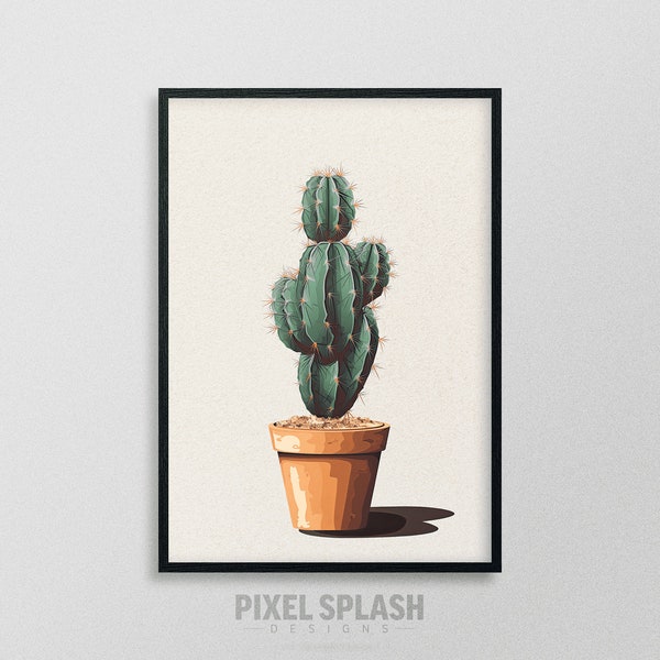 Cactus Kaktus Kunstdruck Tropical Minimalistic Desert Premium Digital Print Wall Vector Art Plant Poster Gift Idea For Home Wall Decor Earth