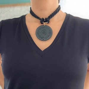 Mexican Pendant Necklace, choker, Handmade Boho Mexican, gift for her. Black clay Jewelry, Barro negro, Oaxaca Jewelry