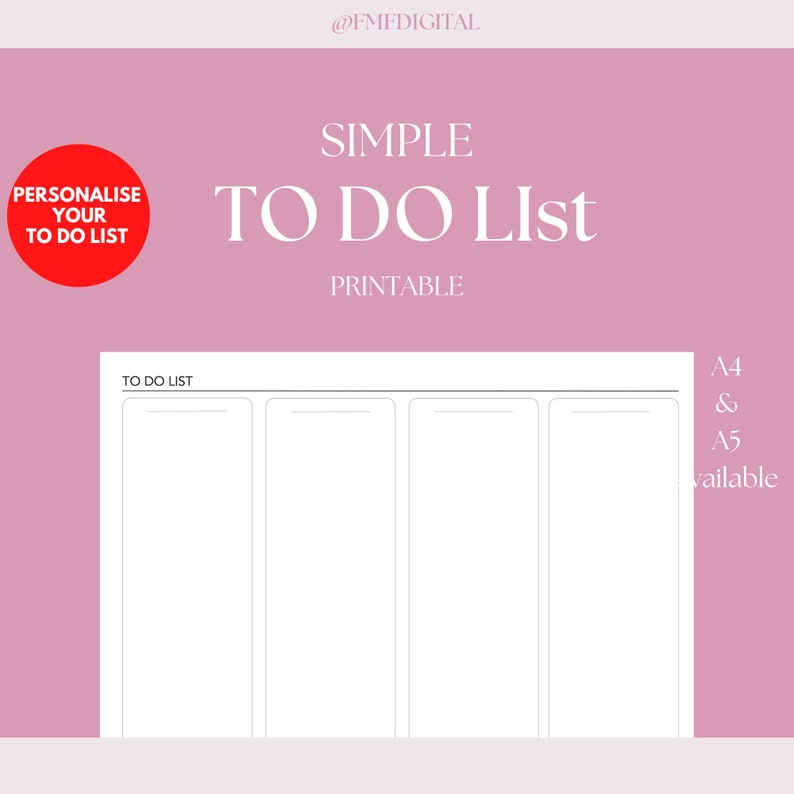 To do list printable template etsy