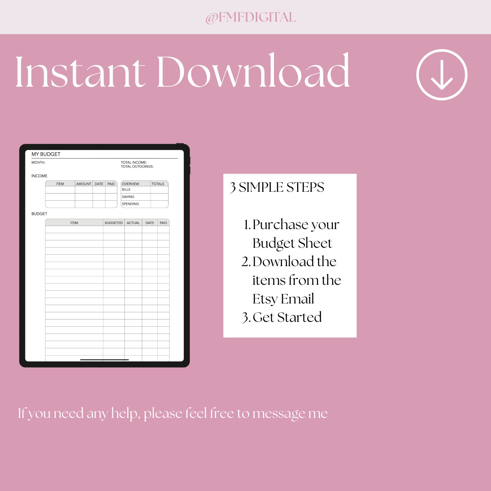 Printable Monthly Budget Sheet - Etsy