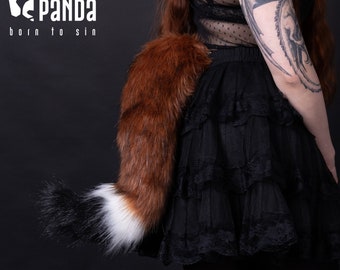 Handmade furry fox tail for animal cosplay and petplay