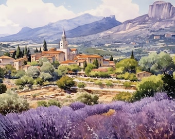 Provence Valley Watercolor