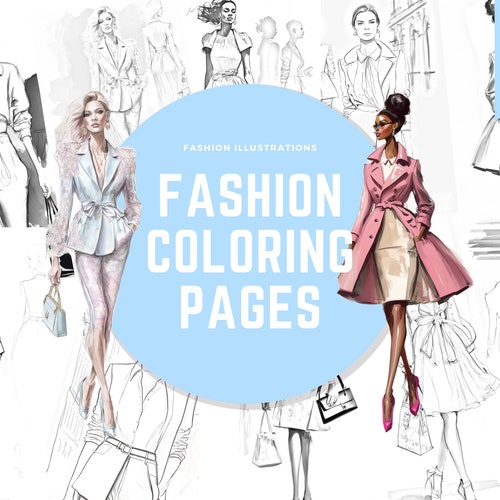 10 Fashion Coloring Pages Fashion Coloring Book Couture - Etsy