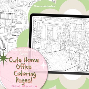 5 Interior Room Coloring Pages, Cute Home Coloring Pages, Cozy Interior Coloring Pages, Adult Coloring Pages, Interior Design Coloring