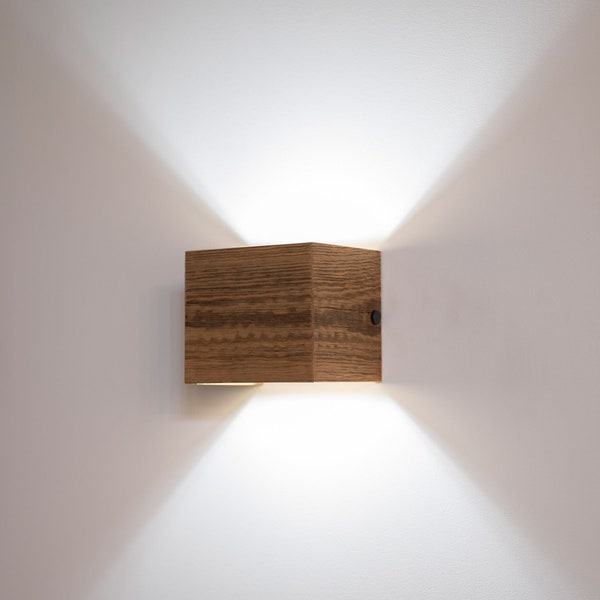 Drewniany kinkiet ścienny | Przemysłowe ręcznie robione | Oświetlenie dekoracyjne | Lampy ścienne